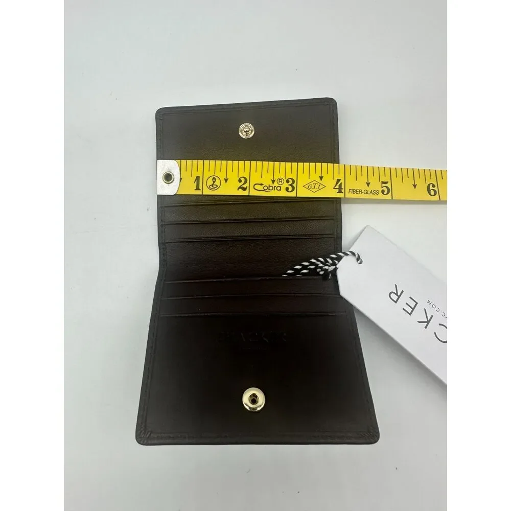 Thacker Cassie Leather Card Case Foldable and Snap Espresso One Size NWT